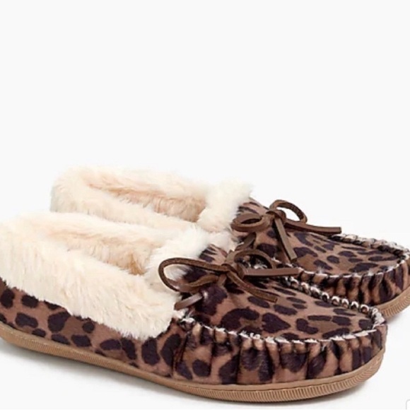 J. Crew leopard calf hair moccasin house slippers 8 - Picture 10 of 10